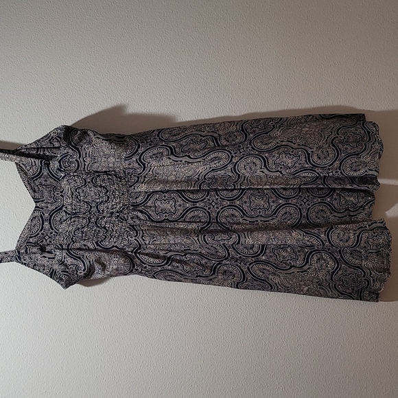 TORRID M/L PAISLEY MIDI CHALLIS TANK DRESS BLUE BANDANA PRINT MINIMALIST SIZE 00 - Picture 10 of 11